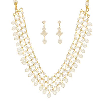 "Hiya 1 Line Pearl Necklace - JPAPL-23-25 - Click here to View more details about this Product